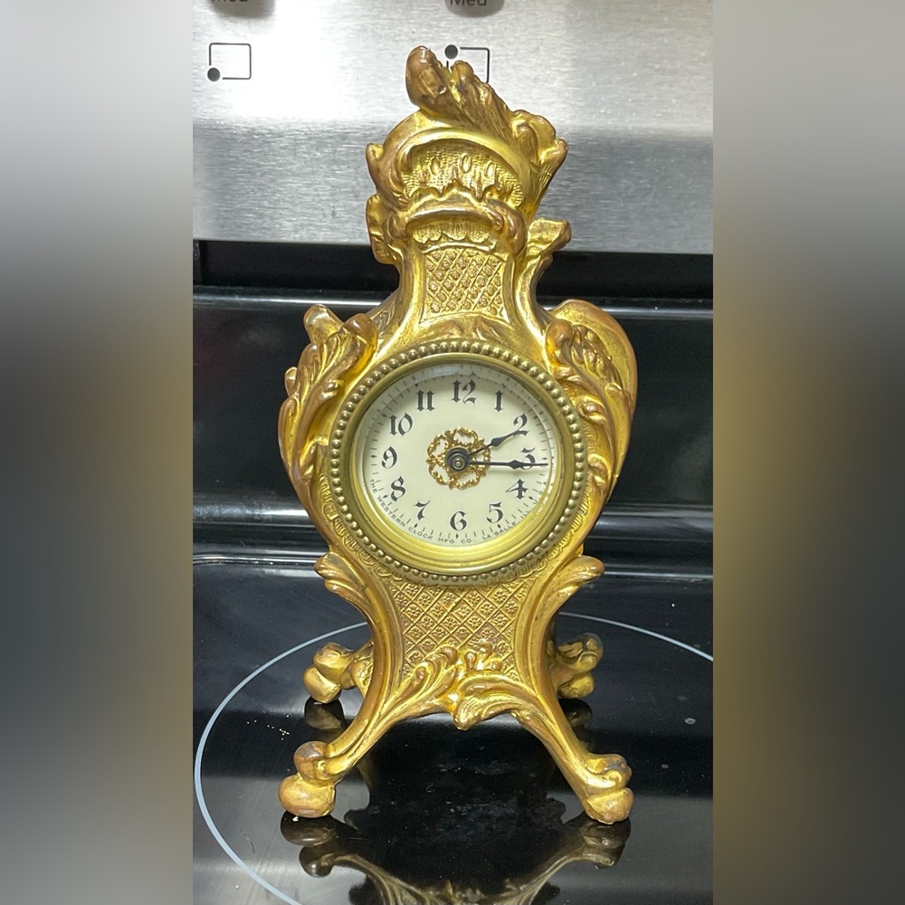 Vintage Baroque Style Gilded Bronze Clock